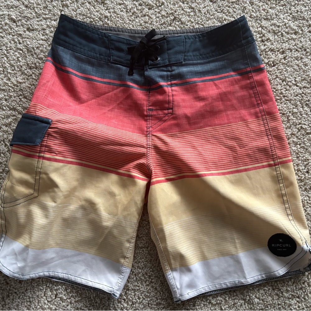 Rip Curl Men's Red and Yellow Board Shorts